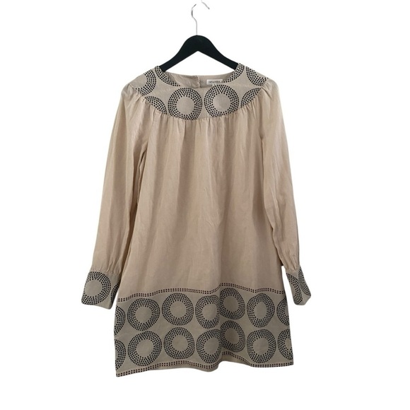 GENERRA Dresses & Skirts - Generra Elegant Beige Circle Pattern Dress I Size: 8